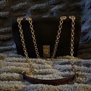 Coach Black Crossbody Bag with Gold Chain